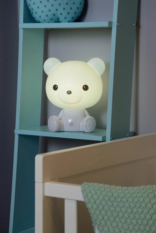 Lucide DODO Bear - Lampe de table Chambres d'enfant - LED Dim. - 1x3W - 3 StepDim - Blanc - ambiance 1